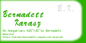 bernadett karasz business card